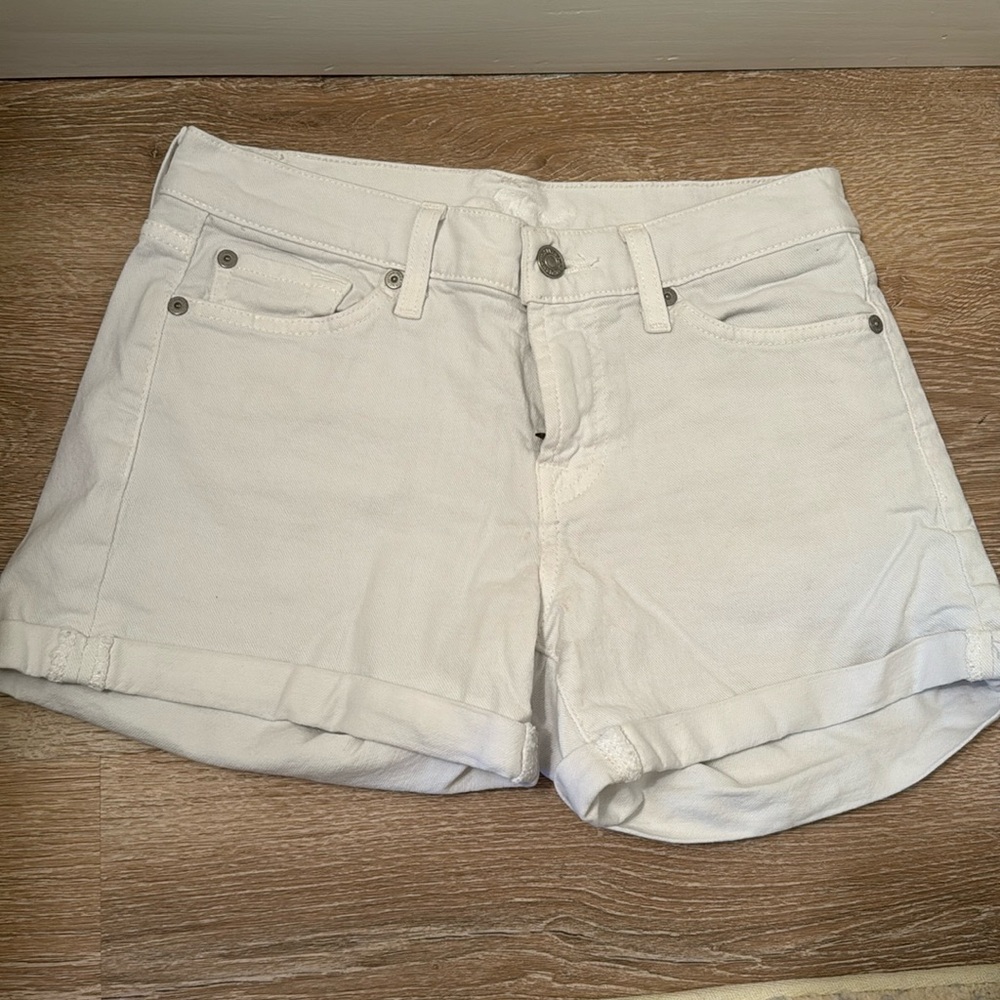 7 for all mankind white jean shorts